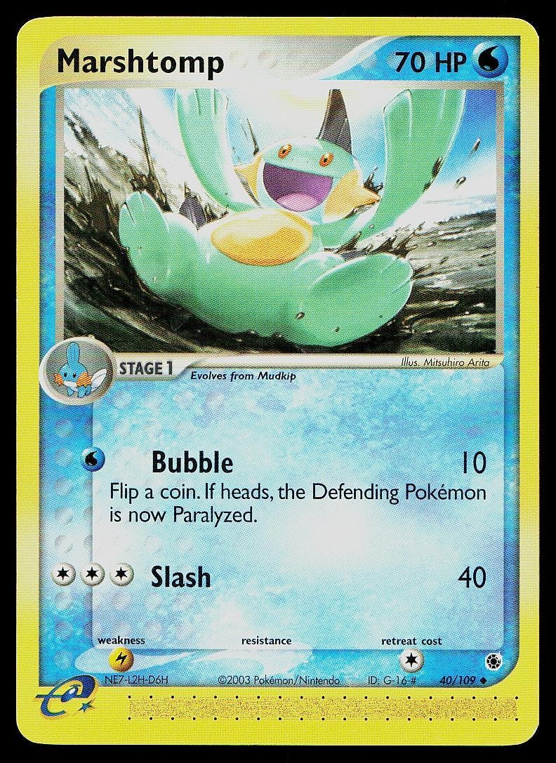 Pokemon Card Ruby & Sapphire Marshtomp 40/109 Uncommon