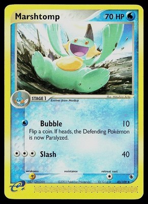 Pokemon Card Ruby & Sapphire Marshtomp 40/109 Uncommon