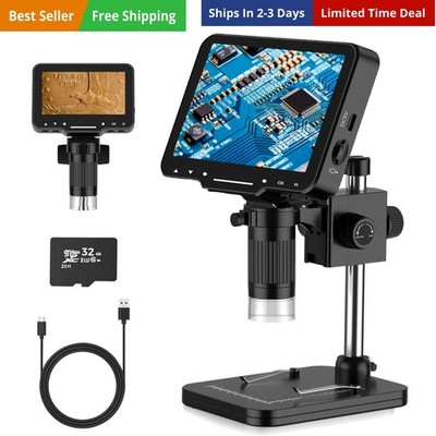 LCD Digital Microscope,4.3 Inch 1080P 10 Megapixels,10MP Camera Video Recorde...