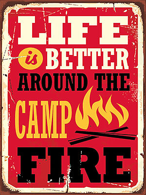 Holzschild 30x40 life better camp fire Camping Wand Deko Cafe Sammler Geschenk
