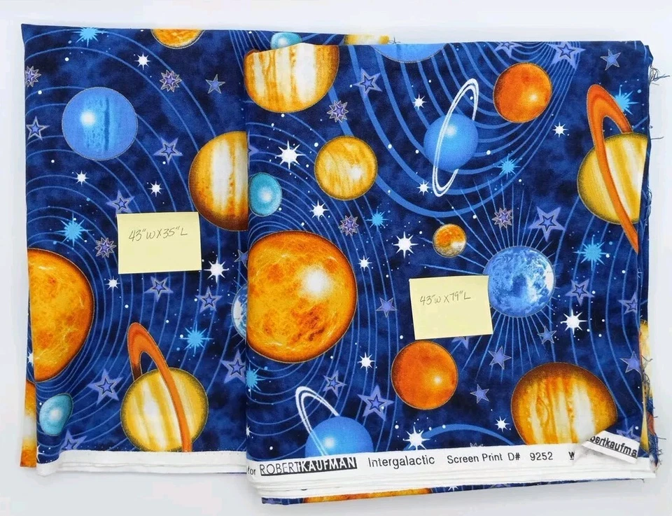 Robert Kaufman Collection Intergalactic Screen Print 2 Pieces 0.97 Yds/2.19 Yds - Image 2 of 4