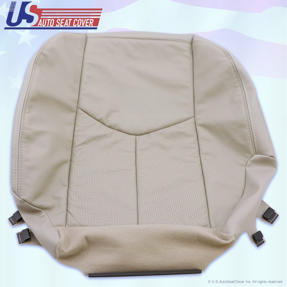Pair Of Genuine Leather Bottom Seat Covers For 2003-2006 Cadillac Escalade - Front, Tan (Shale) 13 thumbnail image