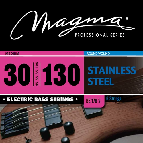 Magma Electric Bass Strings Medium - Stainless Steel Round Wound LS 34".030 .130