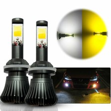 880 881 Dual Color 6000k White 3500k Yellow Switch Cob Led Bulbs Fog Light Lamps