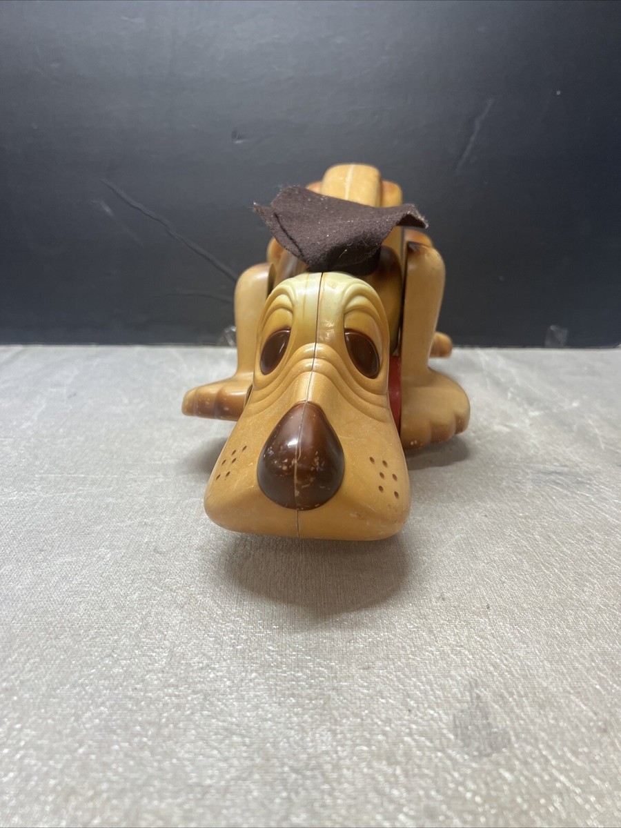 Vintage Hasbro Romper Room Plastic Digger Dog No Yellow Hat Pull