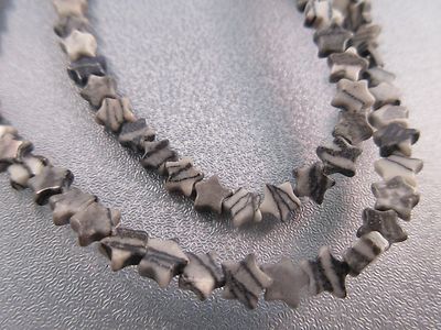 Silver Line Picasso Jasper Stars Beads 79pcs