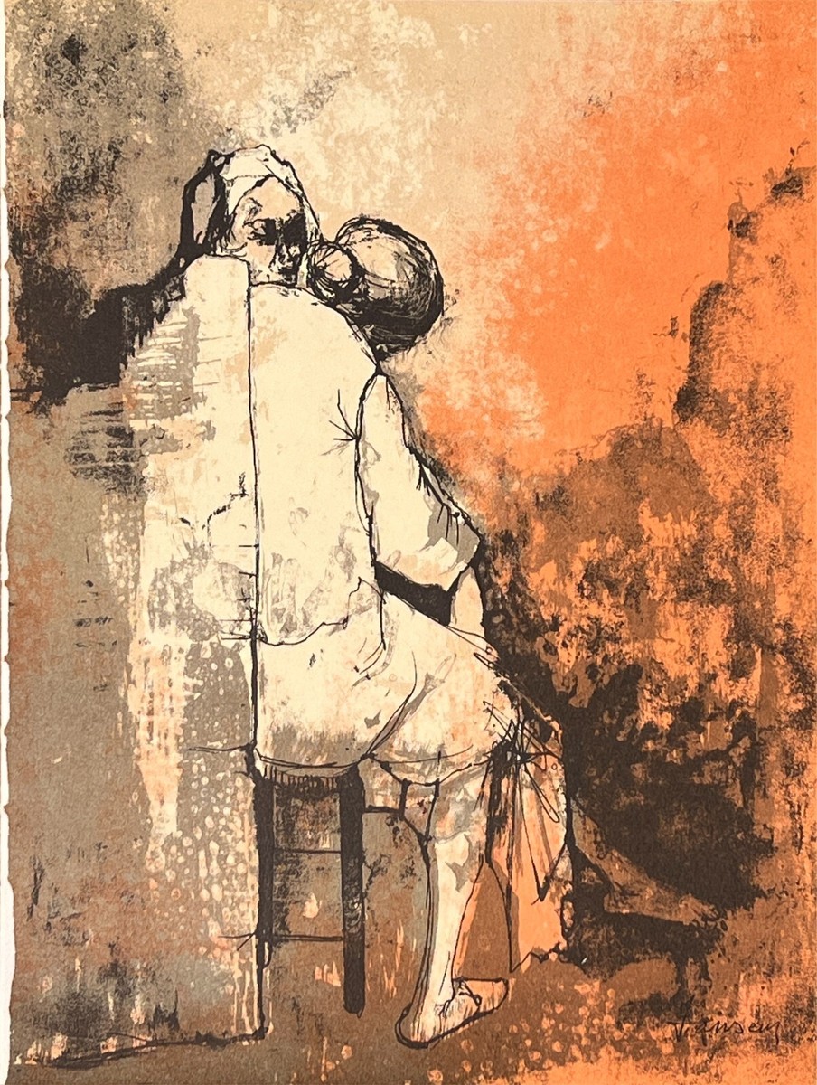 JEAN JANSEM LES VIEILLES FOND ROUGE Original Lithograph 1969 | eBay