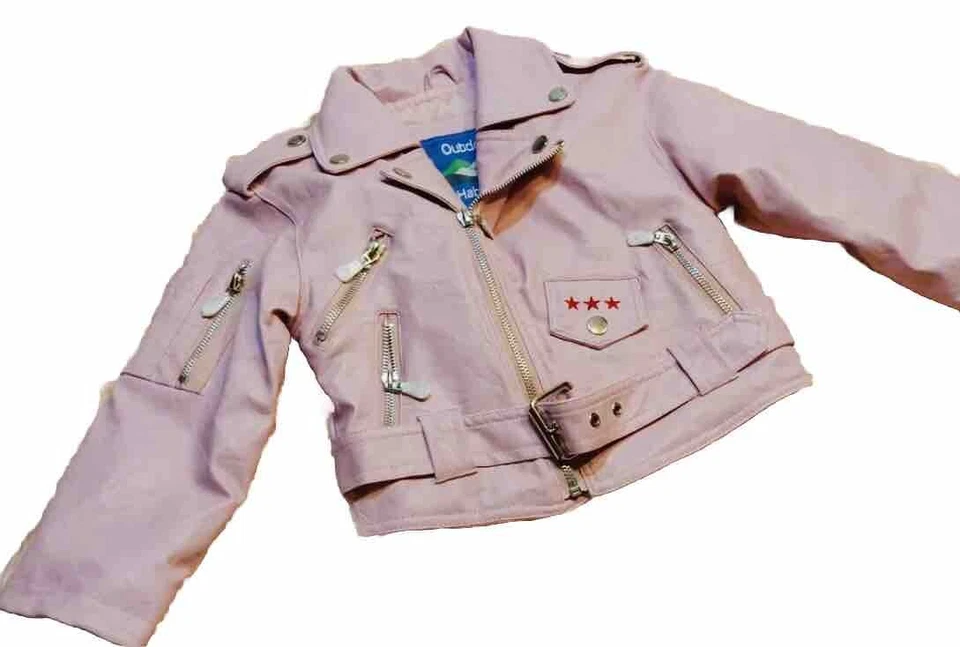 Exterior Habitat 2T Niño Motociclista EE. UU. Chaqueta Cuero Sintético Barbie Core Foto 2 de 4
