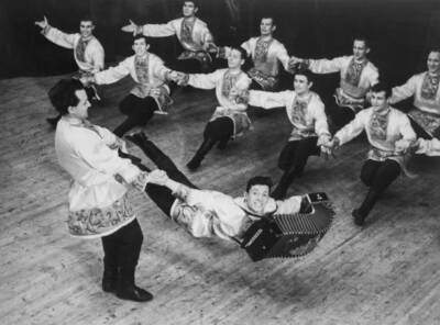 A Russian dance performed by entire Northern Fleet USSR March- 1968 Old Photo