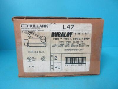 Hubbell Killark IMC and Rigid Iron Conduit Body 1-1/4'' Trade L 7 Form Qty 2 L47