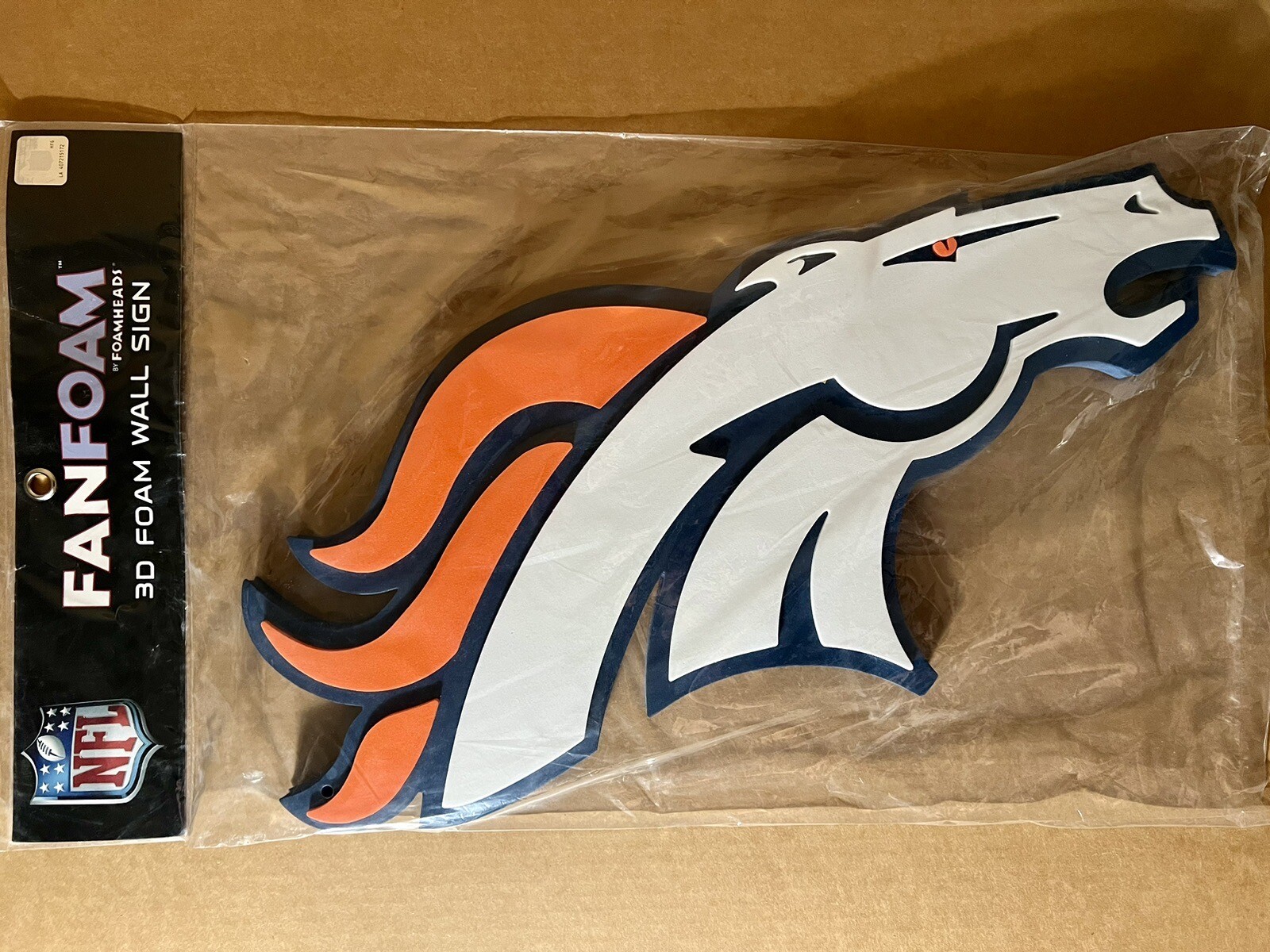 Officially Licensed NFL FanFoam 3D Foam Wall Sign Denver Broncos