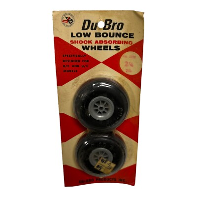 NEW -Vintage RC Airplane Part Pack DuBro Treaded Wheels 2 1/4'' LOW BOUNCE Tires