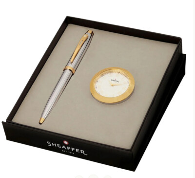 Scriveiner Pen, Splendida Penna Roller Cromata Silver, Finitura Oro 24