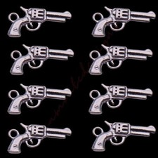 10 Pcs 21mm Tibetan Silver Revolver Gun Charms Hand Jewellery Sheriff Guns i217