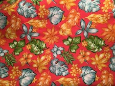 P/Kaufmann Outdoor Design Upholstery Fabric Red, Orange Flowers, Green 54" x 110