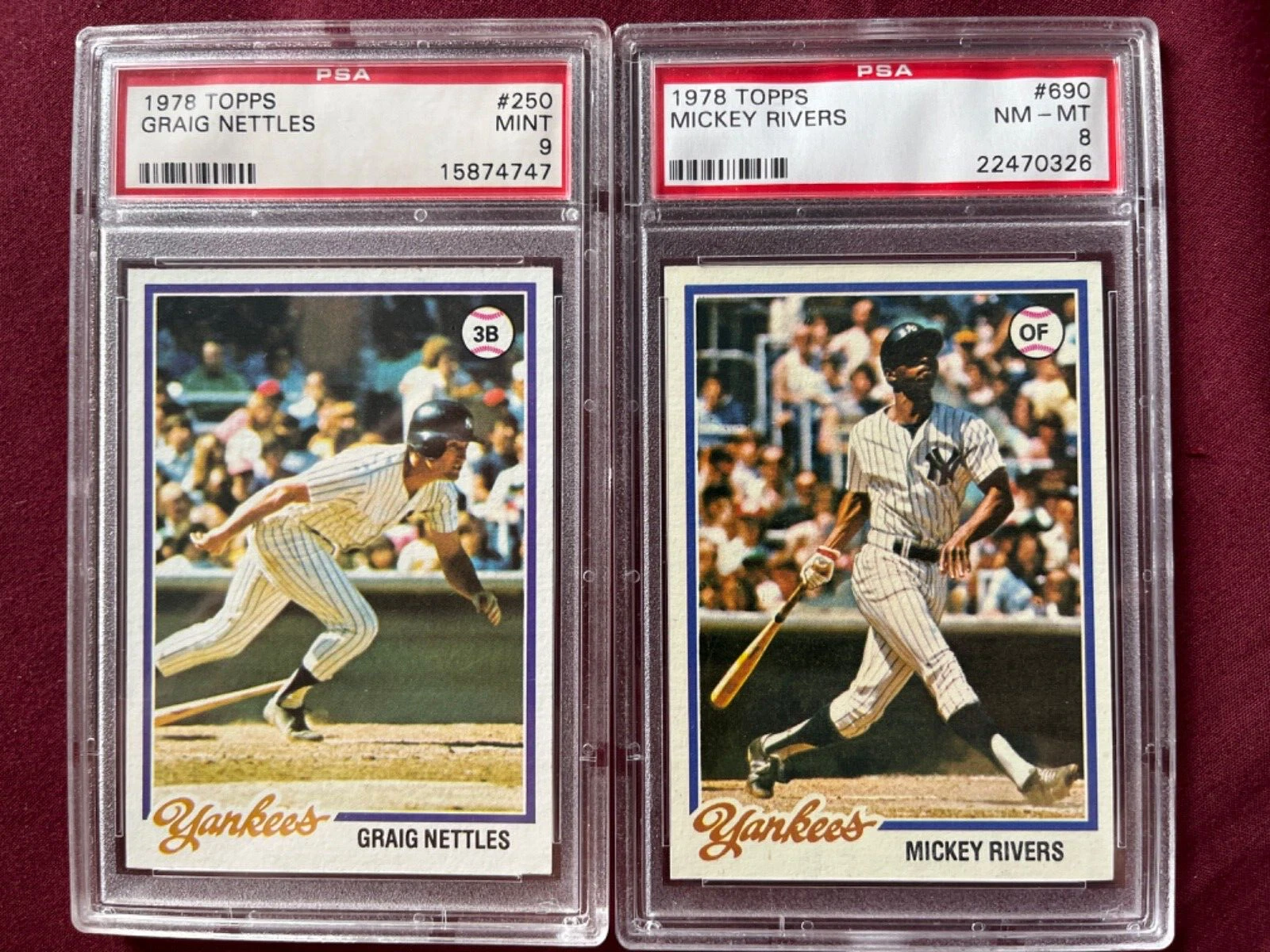 1978 Topps Mickey Rivers #690 PSA 8 New York Yankees