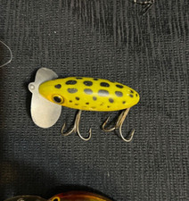 Vintage Fred Arbogast Jitterbug Green Spotted Frog Fishing Lure Patent 2207425