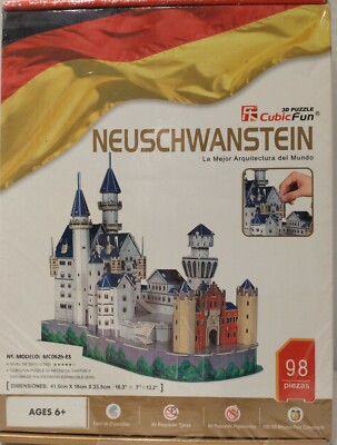 Neuschwanstein 3D Cubic Fun Castle Puzzle 98 Pieces  New - Sealed 