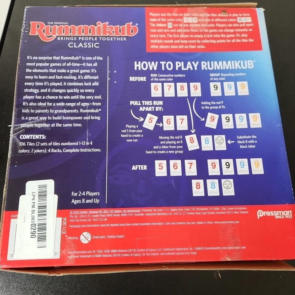 Rummikub by Pressman Classic Edition The Original Rummy Tile Game OPEN BOX - Image 4 of 4