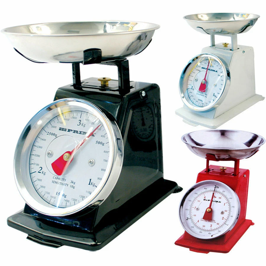 NEW 3KG TRADITIONAL WEIGHING KITCHEN SCALE BOWL RETRO SCALES