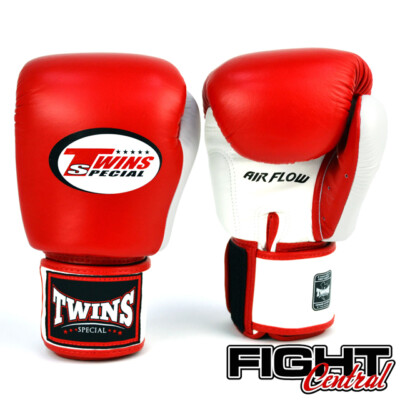 Twins Airflow Boxing Gloves - Red/White - FREE P&P - Muay Thai, MMA, Boxing