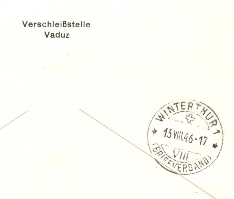 LIECHTENSTEIN Air 1946 FDC Mail-Coach *MINIATURE SHEET* First Day Cover KA259 - Image 4 of 4