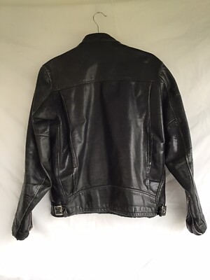 Vintage SCHOTT Black Leather Cafe Racer Jacket Nice Patina | eBay