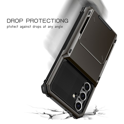 For Samsung S25 S24 S23 S22 S21 S20 Ultra Plus Armor Holder Card Slot Case Cover - 第 4/20 張圖片