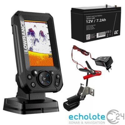 Lowrance Eagle 4x Echolot Portabel Set S mit 7.2 Ah Akku + Ladegerät Fischfinder