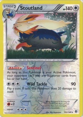 Pokémon TCG - Stoutland - 122/149 - Rev Holo Boundaries Crossed [Moderate Play]