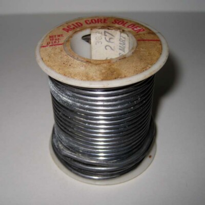 Antique Generic Brand - Acid Core Solder - 14 Ounce Spool - Rare!