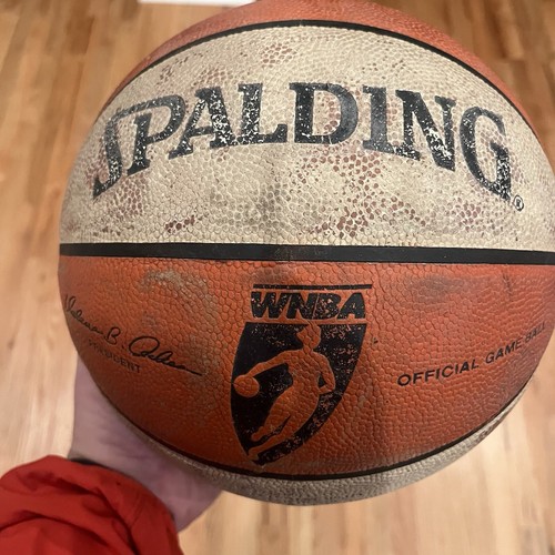 Spalding WNBA Official Game Ball Basketball Leather Val Ackerman Orange White - Picture 5 of 9