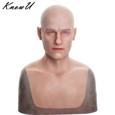 Silicone Realistic Male Mask Headwear Crossdresser Halloween Cosplay Transvetit