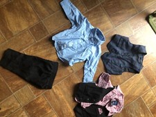 NAUTICA 5 pc Dress Suit Outfit SET Pants SHIRts vest reds blues BOYS 3-6 Months