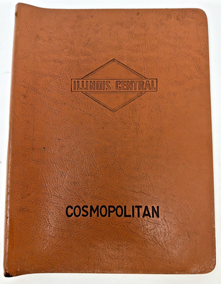 #ad Illinois Central RR Lounge Car Leather Cosmopolitan Magazine Binder $99.99