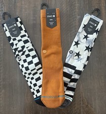 Stance Mens Large Mixed Rare 3 Pack Cotton Crew Casual Socks- Iconwavesidereal
