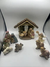 Kurt S Adler Angel Heights Nativity Scene Christmas Jesus Mary Joseph 11 Pieces