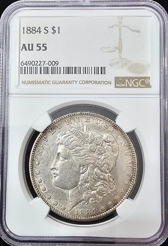 1884-S Morgan Dollar AU-55 NGC VIDEO