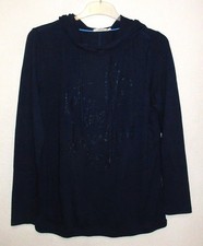 Cecil  Damen Strickpulli / Pullover  mit Kapuze & Glitzersteinchen ~blau~  Gr. L