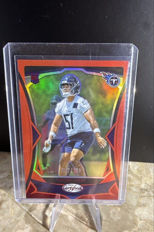 2024 Panini Certified Rookies Cedric Gray #180 Red Mirror /100