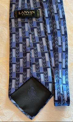 100% Authentic Guaranteed Vintage Lanvin Paris Mens Silk Tie! Made in France!