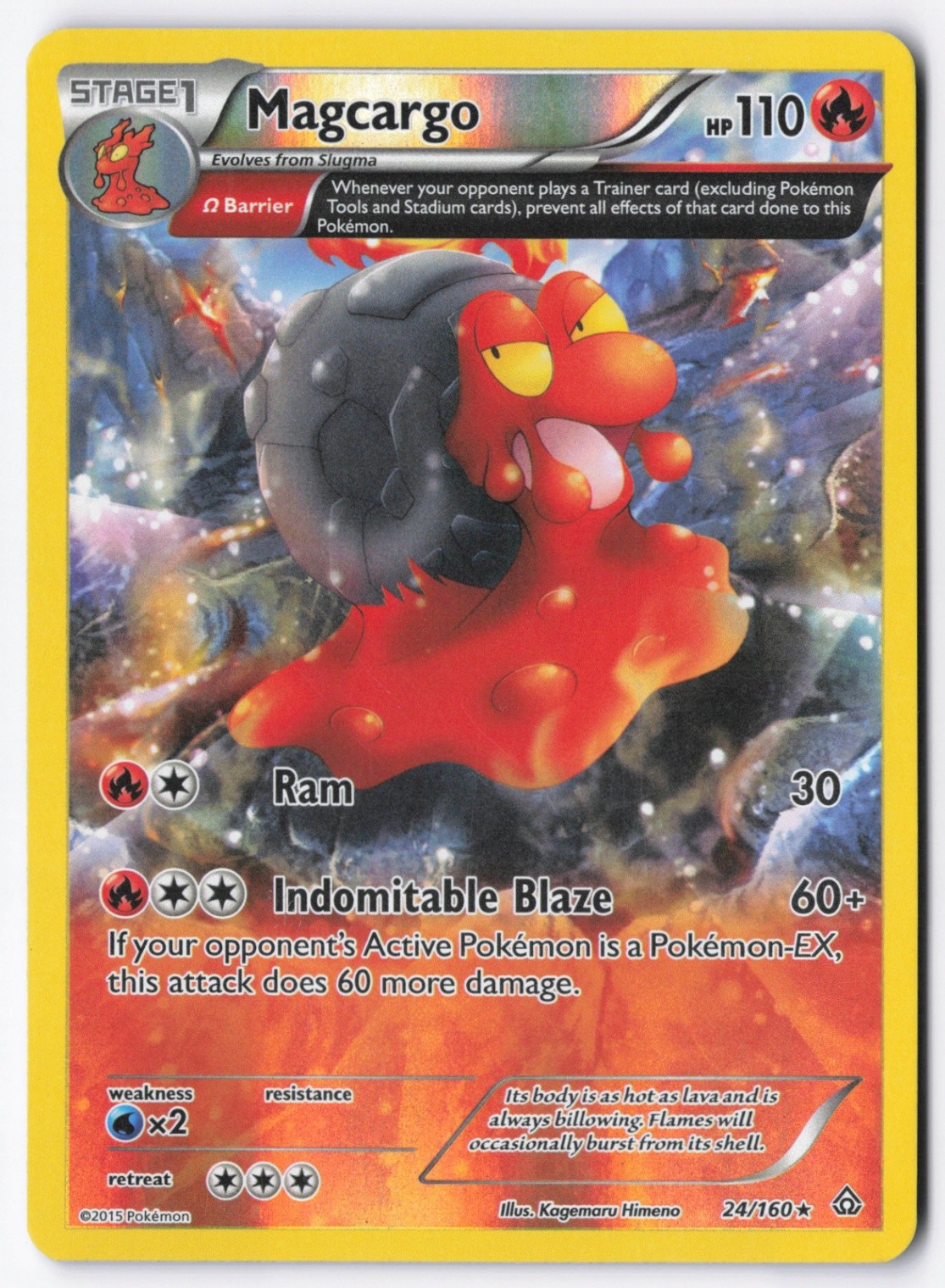 Magcargo (Omega) Reverse Holo Rare XY - Primal Clash 24/160 NM