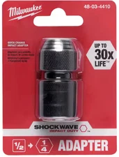 Milwaukee 48-03-4410 Shockwave 1/2" Square to 1/4" Hex Adapter