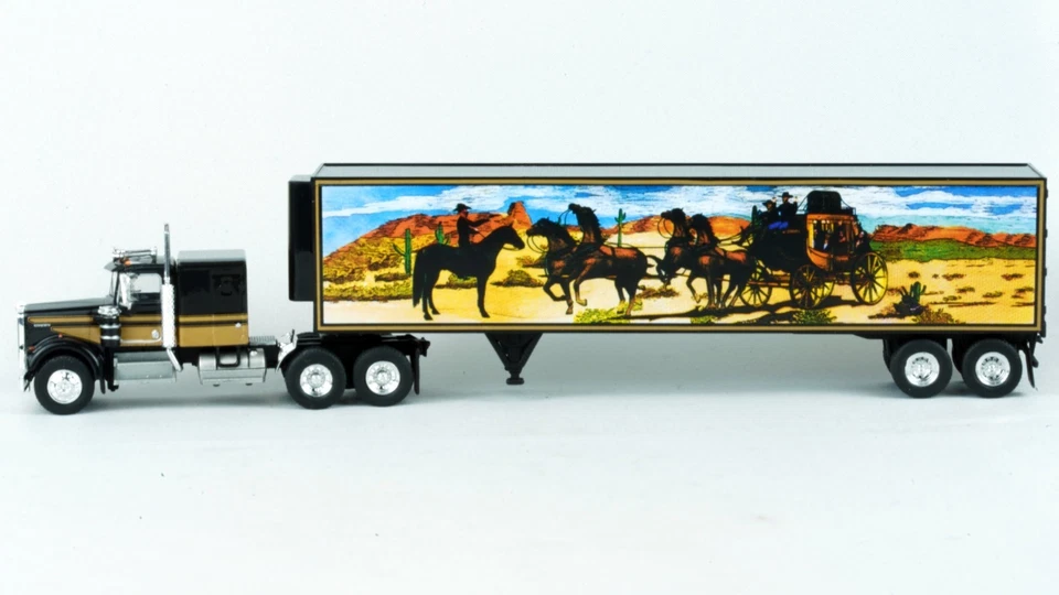 Brekina Kenworth W900 Truck Tractor & 45' Trailer "Snowman" #86255 HO 1/87 Scale - Image 3 of 4
