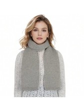 Solid Color Knitted Scarf Winter Neck Warm Wrap Stylish Cold Weather Accessory F