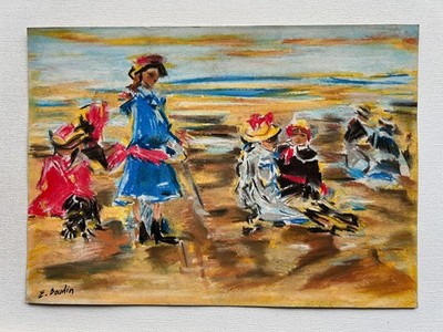 Eugene Boudin (handgemacht) Zeichnung auf antikem Papier signiert und...