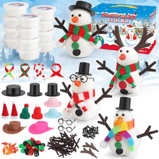 12Pack Build a Snowman Kit Snowman Crafts for Kids, Molding Clay Snowman Buildin