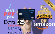 Amazon Prime Credit Card | Earn 250$ Gift Card + $25 Cash Bonus from Me!