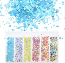uxcell Holographic Chunky Glitters, 6 Colorful Glitters Resin Assorted
