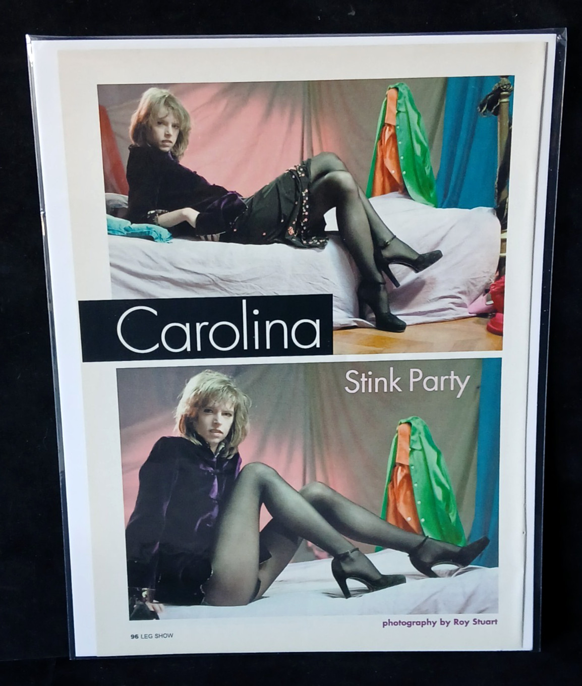 Vintage Glamour Magazine Ad - Stockings Heels Pinup Photo Art - Carolina LS-92